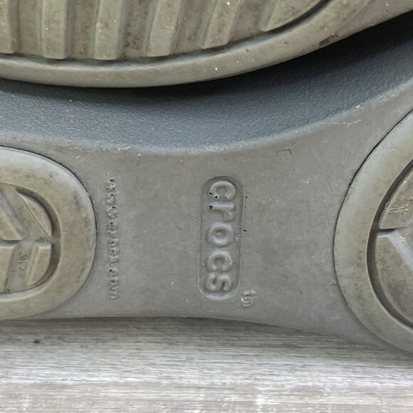 Crocs Womens Size 8 Gray Leather Wedge Zip Ankle Booties 204676 Dual Comfort - Picture 10 of 12